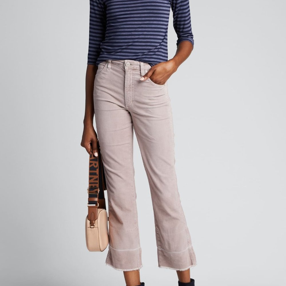 AMO Bella Velveteen High-Rise Boot-Cut Jeans
